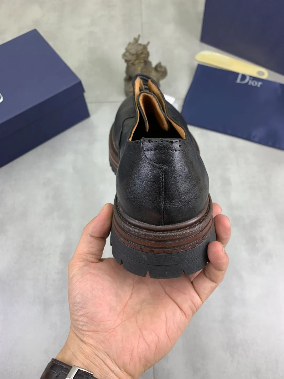 Men's shoes P520 💰【New style】Water-dyed cow lining Original order quality Dior —🆘.Dior Original order purchase, high-end leather shoes, fabric: Made of Italian imported color rubbed wrinkled cowhide➕Water-dyed cow lining/cowhide lining➕Specially available original combination outsole, fine workmanship, real shot🎬Size: 38-45 (with full set of packaging) Color: 3️⃣ colors available